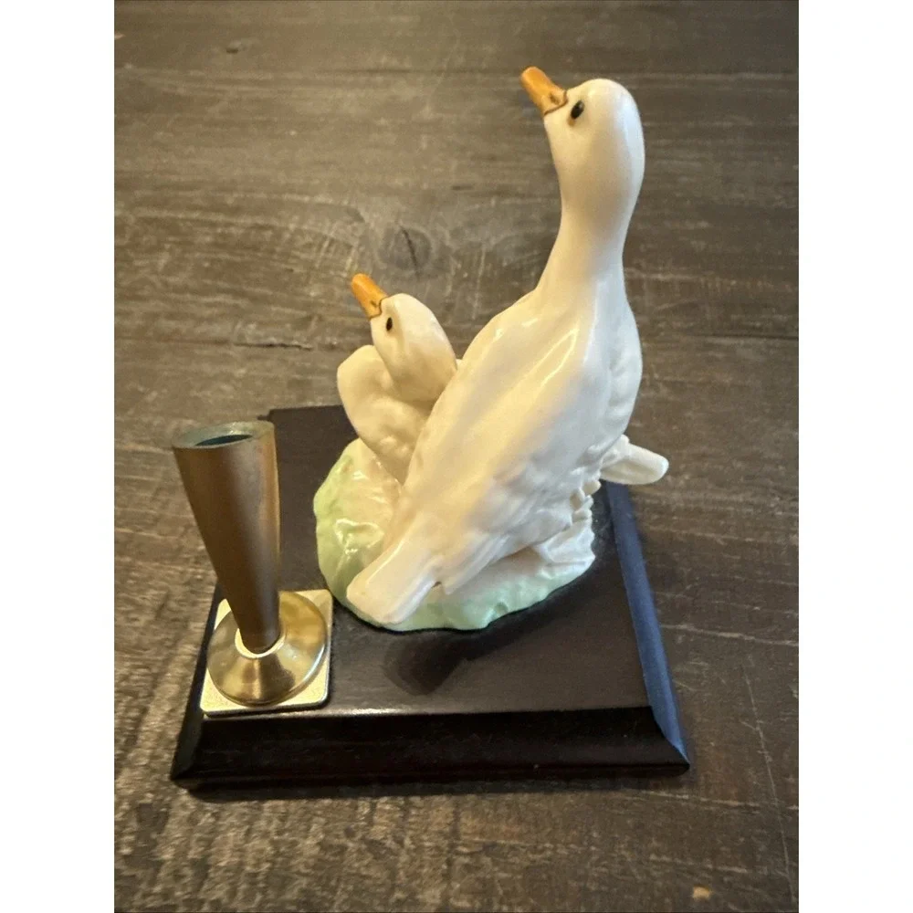 Miriam Italian Capodimonte Duck Sculpture Pen Holder For‎ Desk Vintage